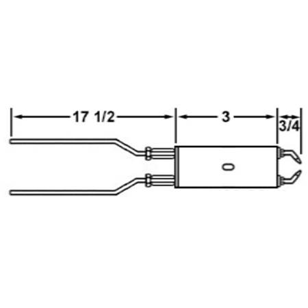 Wayne Combustion 100989-061 Electrode Assembly Dimensions