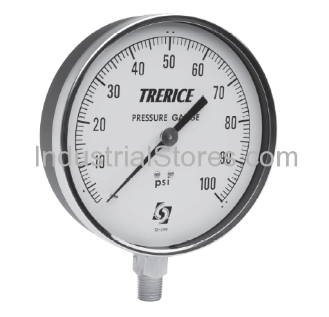 Trerice 600CB45FSL250P080 4.5 Stainless Steel Gauge 0/15 psi 1/4 L