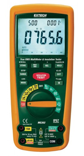 Extech MG302 True RMS Wireless Multimeter/Insulation Tester, 4000M&Omega;