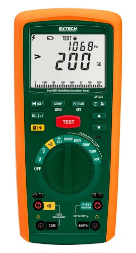 Extech MG325 Insulation Tester/True RMS Multimeter with Datalogger, 200G&Omega;/1000V, CAT IV