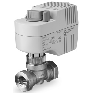 Siemens Building Technology 244-00214 Two-Way Zone Valve Assembly Floating 24V Normally Closed Non-Spring Return Actuator 1/2" 4.0Cv